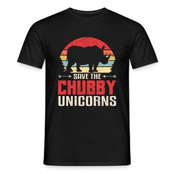 Save The Chubby Unicorns Shirt Vintage I Nashorn G - Männer T-Shirt - Schwarz - Vorne - AI Model Male 178 light (178cm)