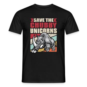Save The Chubby Unicorns Shirt Vintage I Nashorn G - Männer T-Shirt - Schwarz - Vorne - AI Model Male 178 light (178cm)