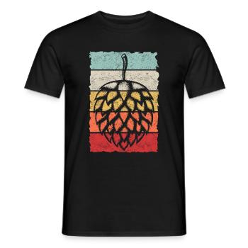 Hopfen Vintage Retro Craft Bier Liebhaber Brauen G - Männer T-Shirt - Schwarz - Vorne - AI Model Male 178 light (178cm)