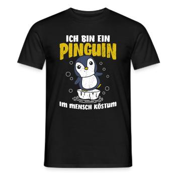 ICH BIN EIN PINGUIN IM MENSCH KÖSTUM Geschenkidee - Männer T-Shirt - Schwarz - Vorne - AI Model Male 178 light (178cm)