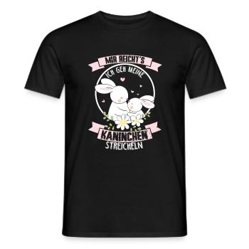 Mir reichts ich geh zu meinen Kaninchen Hasen Gesc - Männer T-Shirt - Schwarz - Vorne - AI Model Male 178 light (178cm)