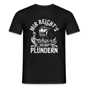 Nordische Wikinger Mir Reichts Ich Geh Plündern - Männer T-Shirt - Schwarz - Vorne - AI Model Male 178 light (178cm)