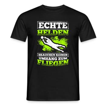 Echte Helden brauchen keinen Umhang zum Fliegen - - Männer T-Shirt - Schwarz - Vorne - AI Model Male 178 light (178cm)