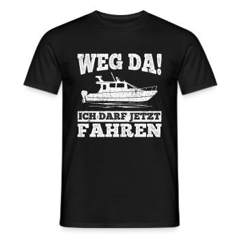Weg Da! Ich darf jetzt Fahren Bootsführerschein Be - Männer T-Shirt - Schwarz - Vorne - AI Model Male 178 light (178cm)