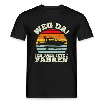Weg Da! Ich darf jetzt Fahren Bootsführerschein Be - Männer T-Shirt - Schwarz - Vorne - AI Model Male 178 light (178cm)