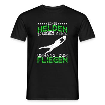 Echte Helden brauchen keinen Umhang zum Fliegen - - Männer T-Shirt - Schwarz - Vorne - AI Model Male 178 light (178cm)