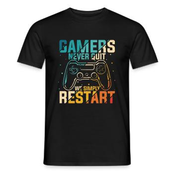 Gamer Gaming Zocken Konsole Nerd Gaming - Männer T-Shirt - Schwarz - Vorne - AI Model Male 178 light (178cm)