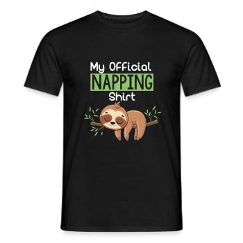 This Is My Official Napping Shirt Alpaca Faultier - Männer T-Shirt - Schwarz - Vorne - AI Model Male 178 light (178cm)