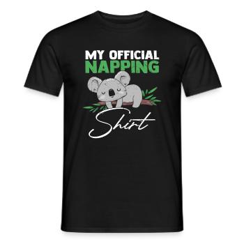 This Is My Official Napping Shirt Koala Faultier S - Männer T-Shirt - Schwarz - Vorne - AI Model Male 178 light (178cm)