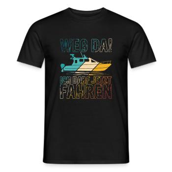 Weg Da! Ich darf jetzt Fahren Bootsführerschein Be - Männer T-Shirt - Schwarz - Vorne - AI Model Male 178 light (178cm)
