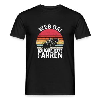 Motorboot Boot Fahren Sportboot Führerschein - Männer T-Shirt - Schwarz - Vorne - AI Model Male 178 light (178cm)