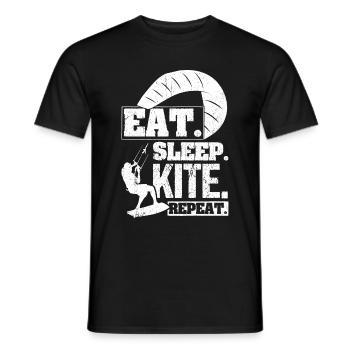 Kiteboarding Kite Kiten - Eat Sleep Kite Kitesurfe - Männer T-Shirt - Schwarz - Vorne - AI Model Male 178 light (178cm)
