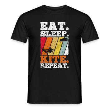 Kiteboarding Kite Kiten - Eat Sleep Kite Kitesurfe - Männer T-Shirt - Schwarz - Vorne - AI Model Male 178 light (178cm)