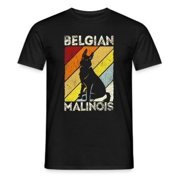 Belgian Malinois Hunde - Männer T-Shirt - Schwarz - Vorne - AI Model Male 178 light (178cm)