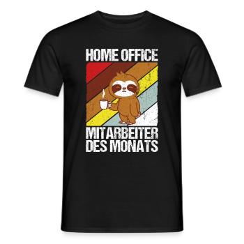 Home Office Mitarbeiter des Monats Faultier Homeof - Männer T-Shirt - Schwarz - Vorne - AI Model Male 178 light (178cm)
