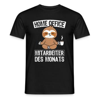 Home Office Mitarbeiter des Monats Faultier Homeof - Männer T-Shirt - Schwarz - Vorne - AI Model Male 178 light (178cm)