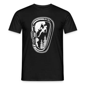 Klettern Boulder Berge Karabiner Klettern Bergstei - Männer T-Shirt - Schwarz - Vorne - AI Model Male 178 light (178cm)