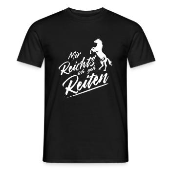 Reiten Reitsport Reiter Geschenk Pferde - Männer T-Shirt - Schwarz - Vorne - AI Model Male 178 light (178cm)
