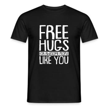 Free Hugs Spruch Umarmung Awesome Festival Geschen - Männer T-Shirt - Schwarz - Vorne - AI Model Male 178 light (178cm)