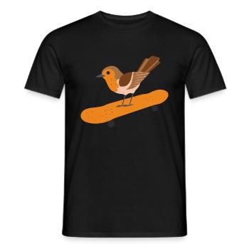 Skating Rotkehlchen Vogel Skateboard Ornithologe G - Männer T-Shirt - Schwarz - Vorne - AI Model Male 178 light (178cm)