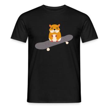 Hamster Skater Hamster Skateboard Hamsterliebhaber - Männer T-Shirt - Schwarz - Vorne - AI Model Male 178 light (178cm)