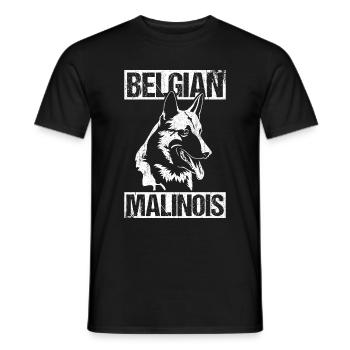 Belgian Malinois Hunde - Männer T-Shirt - Schwarz - Vorne - AI Model Male 178 light (178cm)