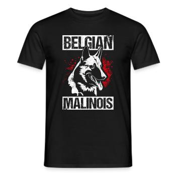 Belgian Malinois Hunde - Männer T-Shirt - Schwarz - Vorne - AI Model Male 178 light (178cm)