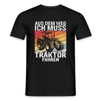 Aus Dem Weg Ich Muss Traktor Fahren Trecker Gesche - Männer T-Shirt - Schwarz - Vorne - AI Model Male 178 light (178cm)
