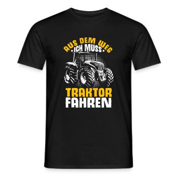 Aus Dem Weg Ich Muss Traktor Fahren Trecker Gesche - Männer T-Shirt - Schwarz - Vorne - AI Model Male 178 light (178cm)