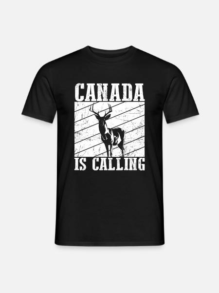 Canada Is Calling - Kanada Elch Elk Backpacker Wan - Männer T-Shirt - Schwarz