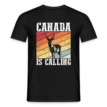 Canada is Calling - Urlaub in Kanada Spruch Auswan - Männer T-Shirt - Schwarz - Vorne - AI Model Male 178 light (178cm)