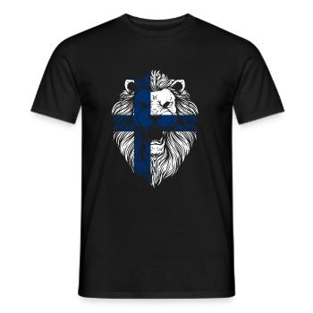 Finnland Löwen Flagge Finnische Flagge Geschenk - Männer T-Shirt - Schwarz - Vorne - AI Model Male 178 light (178cm)