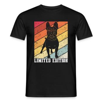 Limited Edition Retro Mops Vintage Möpse Geschenk - Männer T-Shirt - Schwarz - Vorne - AI Model Male 178 light (178cm)