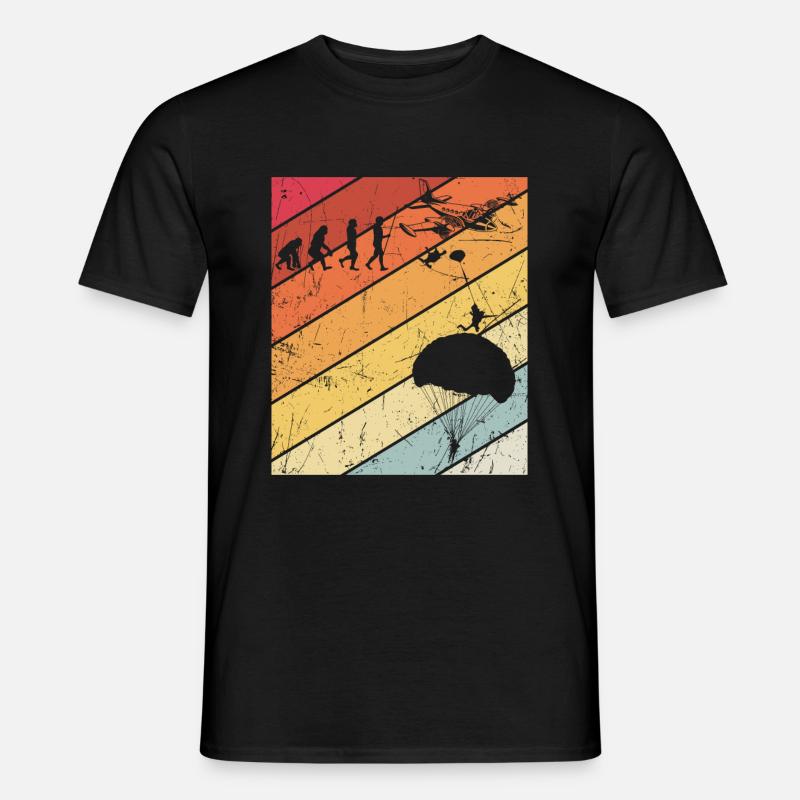 Fallschirmspringer Evolution Fallschirm Extremspor - Männer T-Shirt - Schwarz
