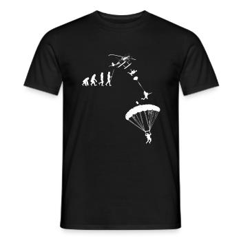 Fallschirmspringer Evolution Fallschirm Extremspor - Männer T-Shirt - Schwarz - Vorne - AI Model Male 178 light (178cm)