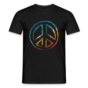 Friedenszeichen - Peace Frieden - Männer T-Shirt - Schwarz - Vorne - AI Model Male 178 light (178cm)