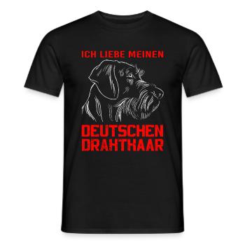 Hund Hundebesitzer Ich liebe meinen Deutschen Drah - Männer T-Shirt - Schwarz - Vorne - AI Model Male 178 light (178cm)