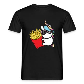 Pommes Frites Pommes Liebhaber Fast Food Pommes Ge - Männer T-Shirt - Schwarz - Vorne - AI Model Male 178 light (178cm)
