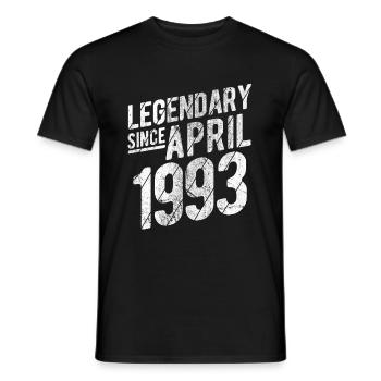 Retro 30th Birthday Gift Legendary Since April 199 - Männer T-Shirt - Schwarz - Vorne - AI Model Male 178 light (178cm)