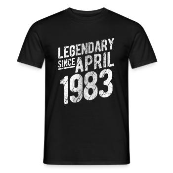 Retro 40th Birthday Gift Legendary Since April 198 - Männer T-Shirt - Schwarz - Vorne - AI Model Male 178 light (178cm)