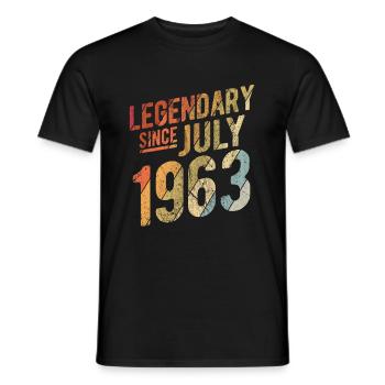 60th Birthday Gift Legendary Since July 1963 60 Ye - Männer T-Shirt - Schwarz - Vorne - AI Model Male 178 light (178cm)