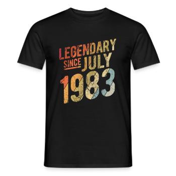 40th Birthday Gift Legendary Since July 1983 40 Ye - Männer T-Shirt - Schwarz - Vorne - AI Model Male 178 light (178cm)