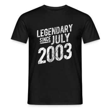 20th Birthday Gift Legendary Since July 2003 20 Ye - Männer T-Shirt - Schwarz - Vorne - AI Model Male 178 light (178cm)