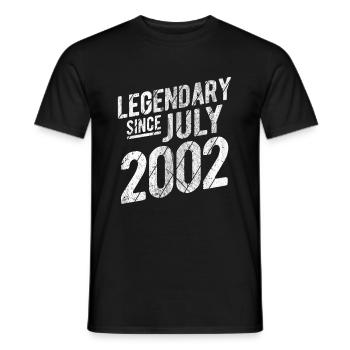 20th Birthday Gift Legendary Since July 2002 20 Ye - Männer T-Shirt - Schwarz - Vorne - AI Model Male 178 light (178cm)