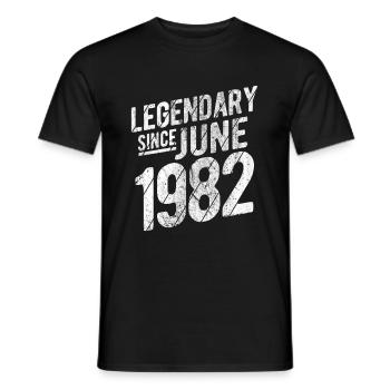 40th Birthday Gift Legendary Since June 1982 40 Ye - Männer T-Shirt - Schwarz - Vorne - AI Model Male 178 light (178cm)