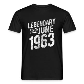 60th Birthday Gift Legendary Since June 1963 60 Ye - Männer T-Shirt - Schwarz - Vorne - AI Model Male 178 light (178cm)