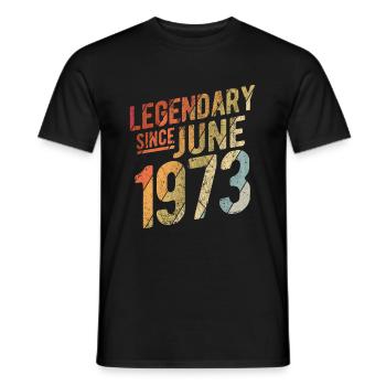 50th Birthday Gift Legendary Since June 1973 50 Ye - Männer T-Shirt - Schwarz - Vorne - AI Model Male 178 light (178cm)