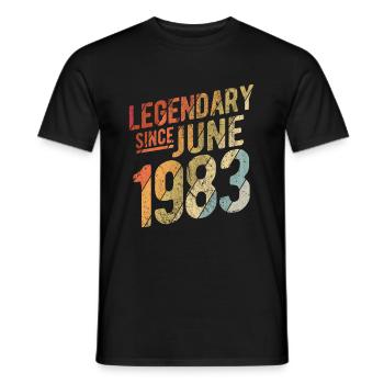 40th Birthday Gift Legendary Since June 1983 40 Ye - Männer T-Shirt - Schwarz - Vorne - AI Model Male 178 light (178cm)