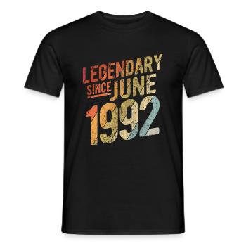 30th Birthday Gift Legendary Since June 1992 30 Ye - Männer T-Shirt - Schwarz - Vorne - AI Model Male 178 light (178cm)
