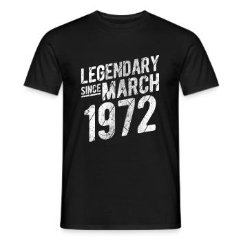 50th Birthday Gift Legendary Since March 1972 50 Y - Männer T-Shirt - Schwarz - Vorne - AI Model Male 178 light (178cm)